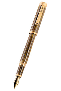 Zero Zodiac Capricorn Fountain Pen, Yellow Gold IP Steel, Medium, 14k Gold Nib