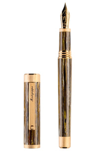 Zero Zodiac Capricorn Fountain Pen, Yellow Gold IP Steel, Medium, 14k Gold Nib