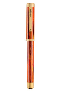 Zero Zodiac Leo Fountain Pen, Yellow Gold IP Steel, Medium, 14k Gold Nib