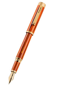 Zero Zodiac Leo Fountain Pen, Yellow Gold IP Steel, Medium, 14k Gold Nib