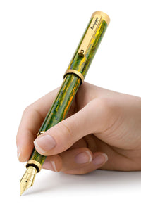 Zero Zodiac Gemini Fountain Pen, Yellow Gold IP Steel, Medium, 14k Gold Nib