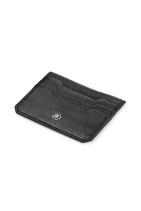 Small Credit Card Holder, 3+3 CC, Black Saffiano