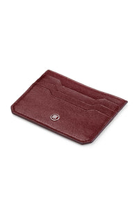 Small Credit Card Holder, 3+3 CC, Bordeaux Saffiano