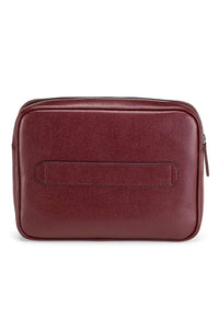 Travel Pouch, Bordeaux Saffiano