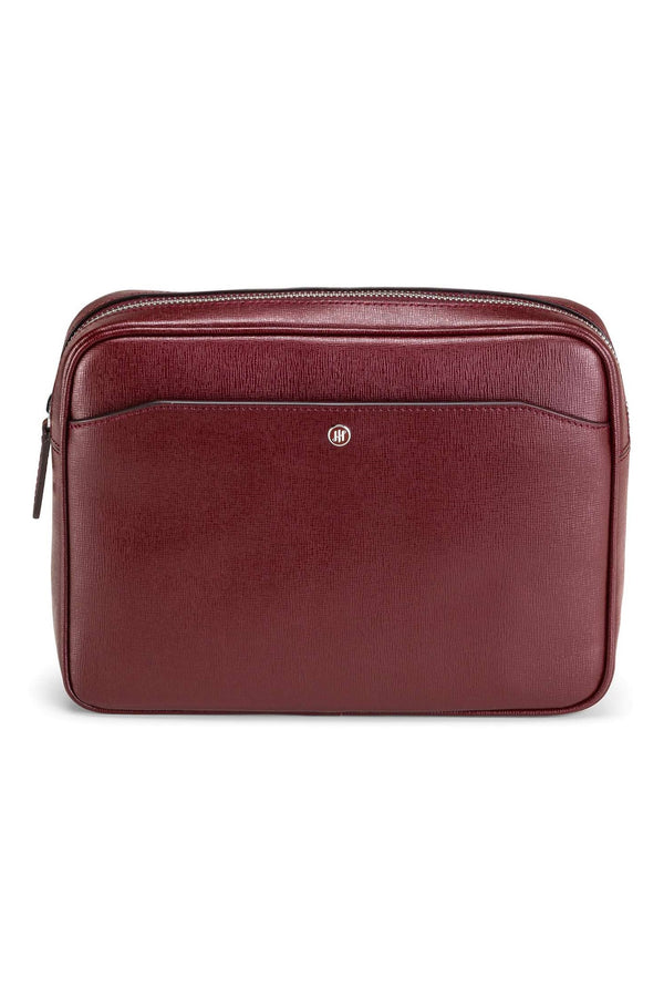 Travel Pouch, Bordeaux Saffiano