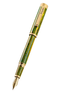 Zero Zodiac Gemini Fountain Pen, Yellow Gold IP Steel, Medium, 14k Gold Nib