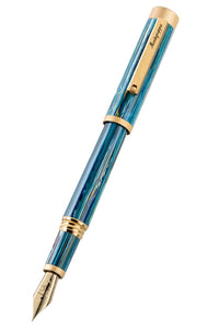 Zero Zodiac Cancer Fountain Pen, Yellow Gold IP Steel, Medium, 14k Gold Nib