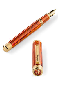 Zero Zodiac Leo Fountain Pen, Yellow Gold IP Steel, Medium, 14k Gold Nib