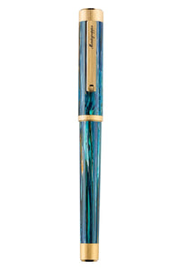 Zero Zodiac Cancer Fountain Pen, Yellow Gold IP Steel, Medium, 14k Gold Nib